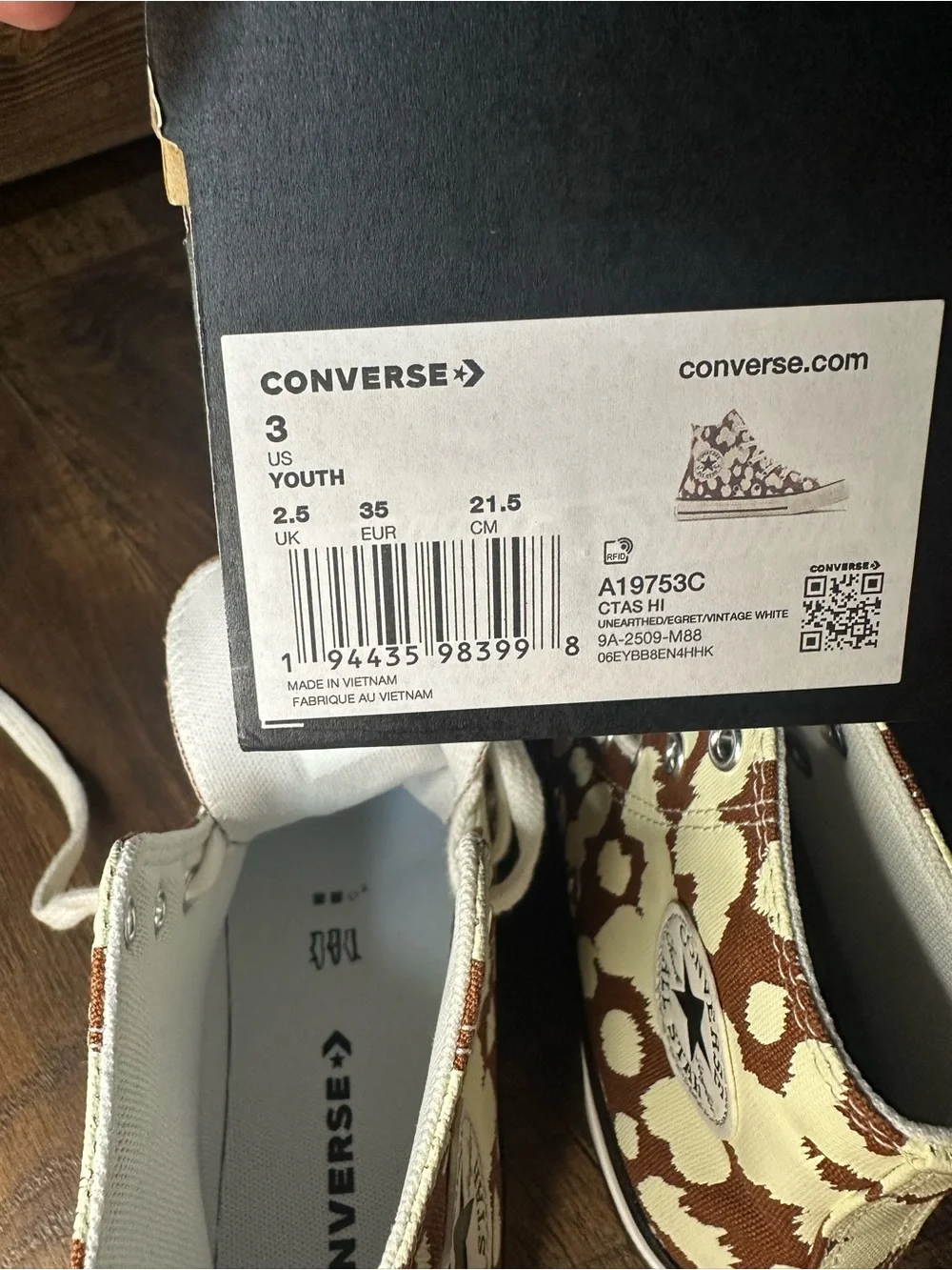 Converse Brown and Cream High-Top Sneakers